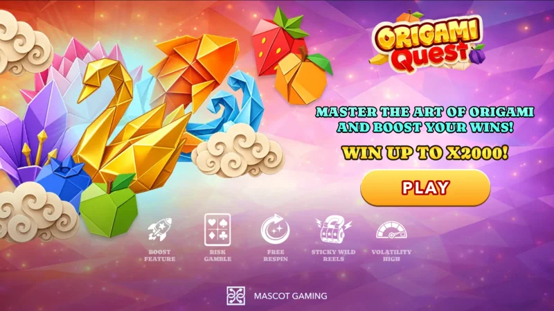 Origami Quest - κύρια οθόνη με τροχούς και σύμβολα Origami